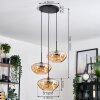 Mertola hanging light, globe light black, 3-light sources