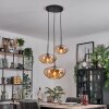 Mertola hanging light, globe light black, 3-light sources