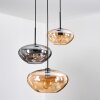 Mertola hanging light, globe light black, 3-light sources