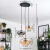 Mertola hanging light, globe light black, 3-light sources