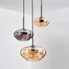 Mertola hanging light, globe light black, 3-light sources