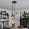 Mertola hanging light, globe light black, 3-light sources