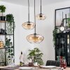 Mertola hanging light, globe light black, 3-light sources