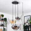 Mertola hanging light, globe light black, 3-light sources