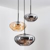 Mertola hanging light, globe light black, 3-light sources