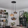 Mertola hanging light, globe light black, 3-light sources