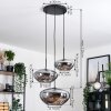 Mertola hanging light, globe light black, 3-light sources