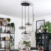 Mertola hanging light, globe light black, 3-light sources