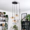 Mertola hanging light, globe light black, 3-light sources