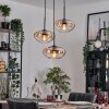 Mertola hanging light, globe light black, 3-light sources