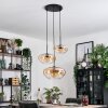 Mertola hanging light, globe light black, 3-light sources