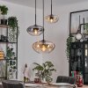 Mertola hanging light, globe light black, 3-light sources