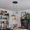 Mertola hanging light, globe light black, 3-light sources