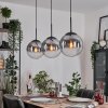 Gastor hanging light, globe light black, 3-light sources