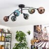 Linneryd ceiling light, globe light black, 6-light sources