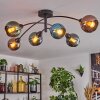 Linneryd ceiling light, globe light black, 6-light sources