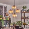 Koyoto hanging light, globe light 35 cm Amber, clear, 4-light sources