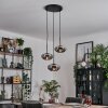 Mertola hanging light, globe light black, 3-light sources