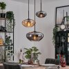 Mertola hanging light, globe light black, 3-light sources