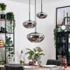 Mertola hanging light, globe light black, 3-light sources