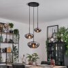 Mertola hanging light, globe light black, 3-light sources