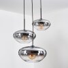 Mertola hanging light, globe light black, 3-light sources