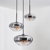 Mertola hanging light, globe light black, 3-light sources