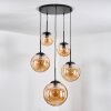 Gastor hanging light, globe light 45 cm black, 5-light sources