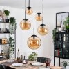 Gastor hanging light, globe light 45 cm black, 5-light sources