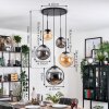 Gastor hanging light, globe light 45 cm black, 5-light sources