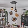 Gastor hanging light, globe light 45 cm black, 5-light sources