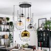 Gastor hanging light, globe light 45 cm black, 5-light sources