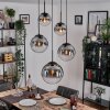 Gastor hanging light, globe light 45 cm black, 5-light sources