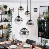 Gastor hanging light, globe light 45 cm black, 5-light sources