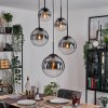 Gastor hanging light, globe light 45 cm black, 5-light sources