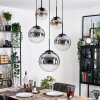 Gastor hanging light, globe light 45 cm black, 5-light sources