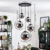 Gastor hanging light, globe light 45 cm black, 5-light sources