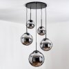 Gastor hanging light, globe light 45 cm black, 5-light sources