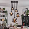 Gastor hanging light, globe light 45 cm black, 5-light sources