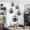 Gastor hanging light, globe light 45 cm black, 5-light sources