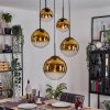 Gastor hanging light, globe light 45 cm black, 5-light sources