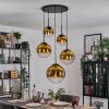 Gastor hanging light, globe light 45 cm black, 5-light sources