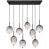 Globo lighting ATTILA hanging light black, 8-light sources