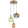 Globo lighting NORMY hanging light brass, 3-light sources