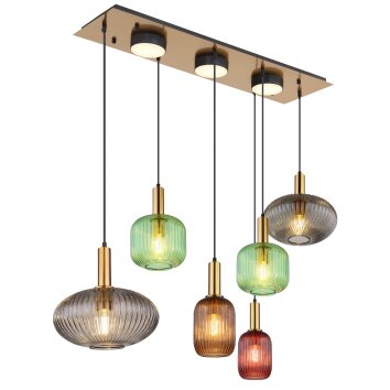 Globo lighting NORMY hanging light brass, 6-light sources