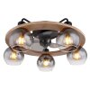 Globo lighting Ceiling fan light black, 5-light sources, Remote control