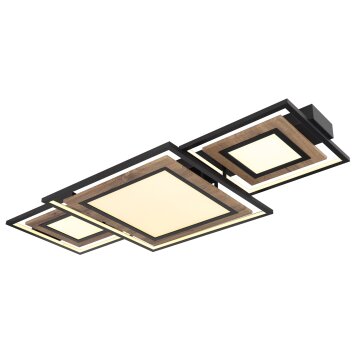 Globo lighting GABALDO ceiling light LED Wood like finish, black, white, 1-light source