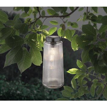 Globo lighting SOLAR Outdoor table lamp, solar light LED smoke coloured, transparent, clear, 1-light source