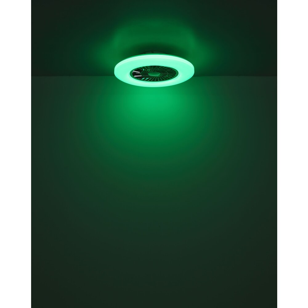 Globo lighting Alva Ceiling fan light LED white, 1-light source, Remote control, Colour changer
