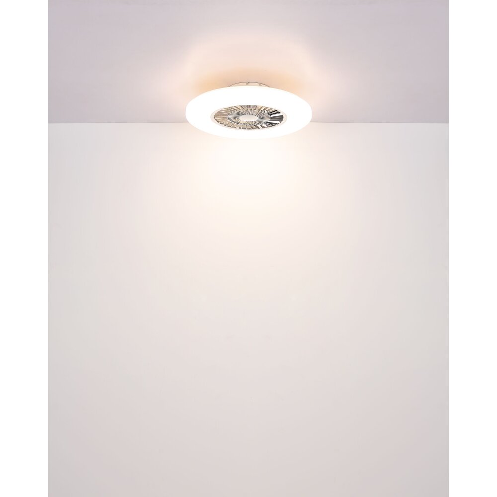 Globo lighting Alva Ceiling fan light LED white, 1-light source, Remote control, Colour changer